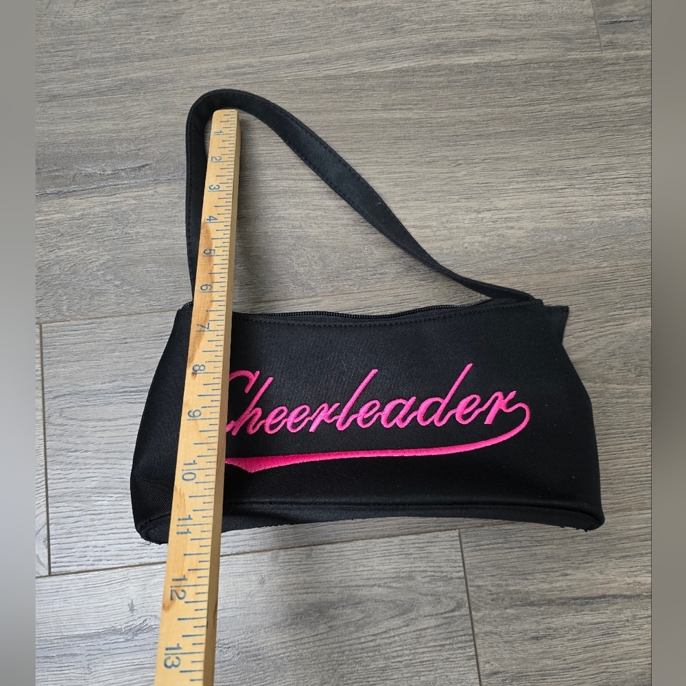Cheerleader Embroidered Small Purse Childs Black Pink - Picture 2 of 4